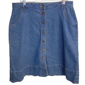 Ashley Stewart | Women's Button-Down Denim A-Line Skirt (Size 14)
